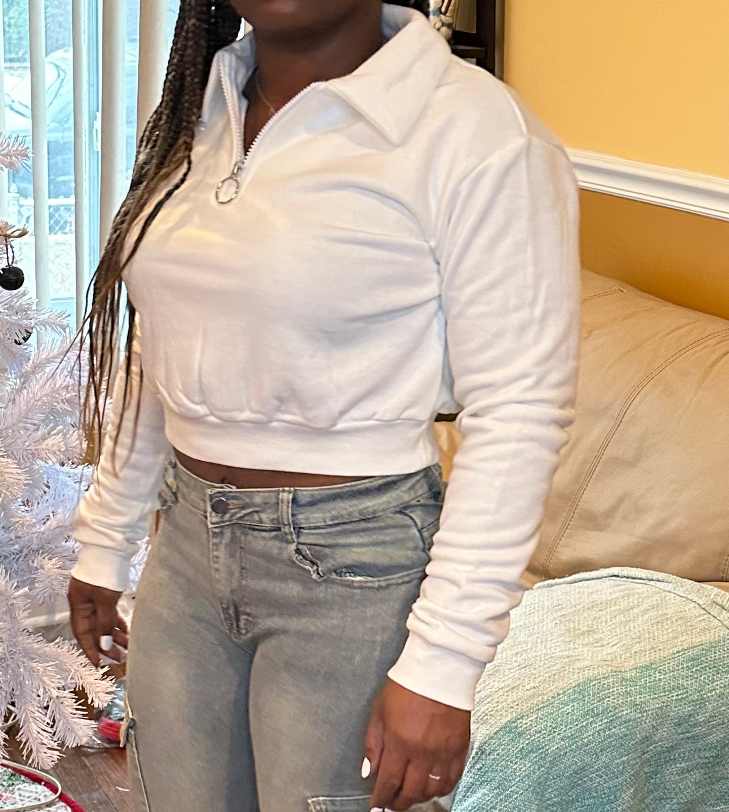 Long Sleeved Cropped Jogger Top