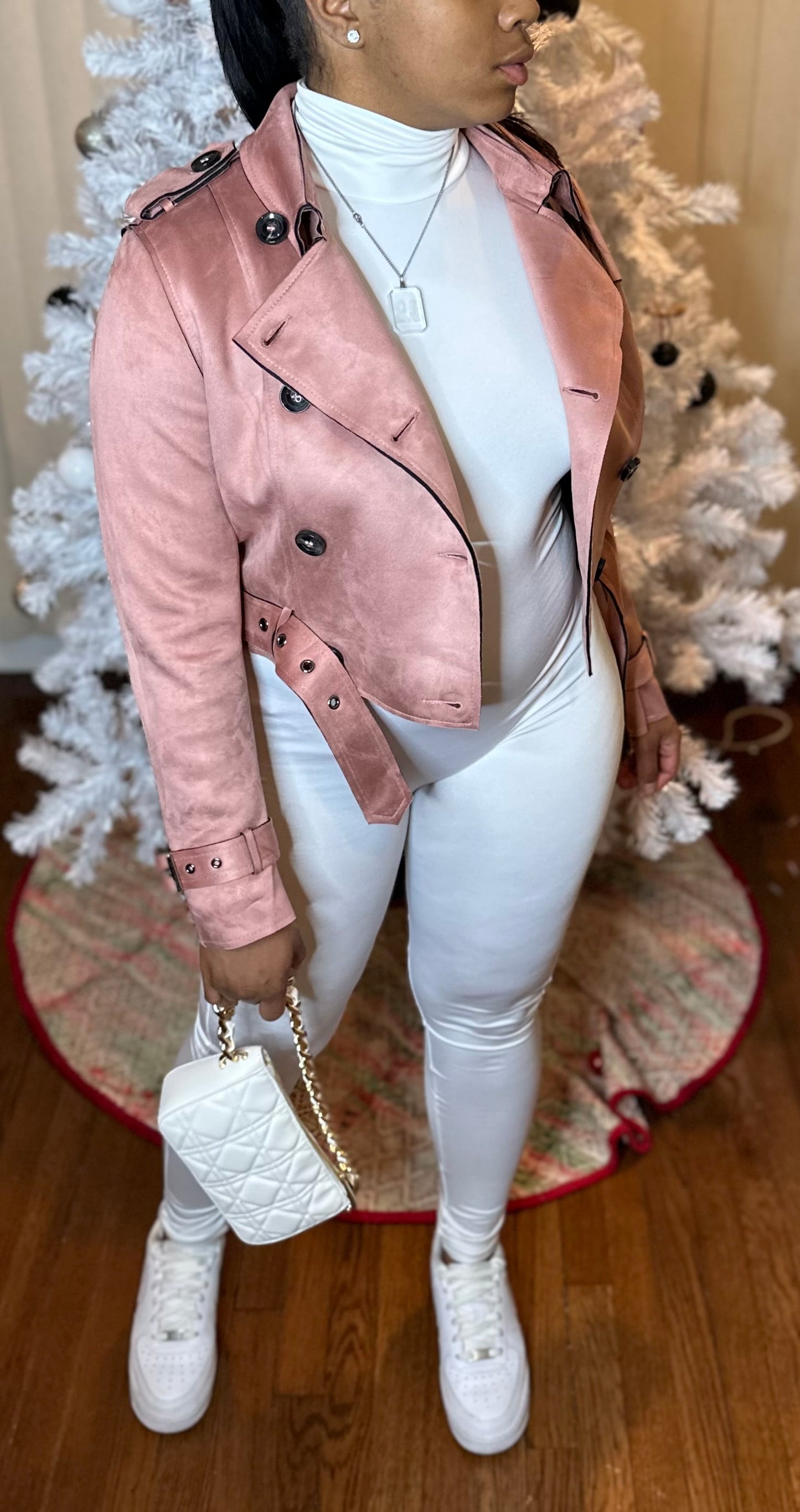 Moto Pink Suede Jacket
