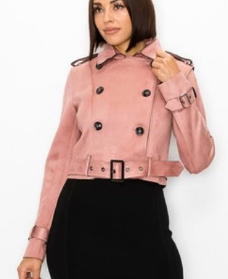 Moto Pink Suede Jacket