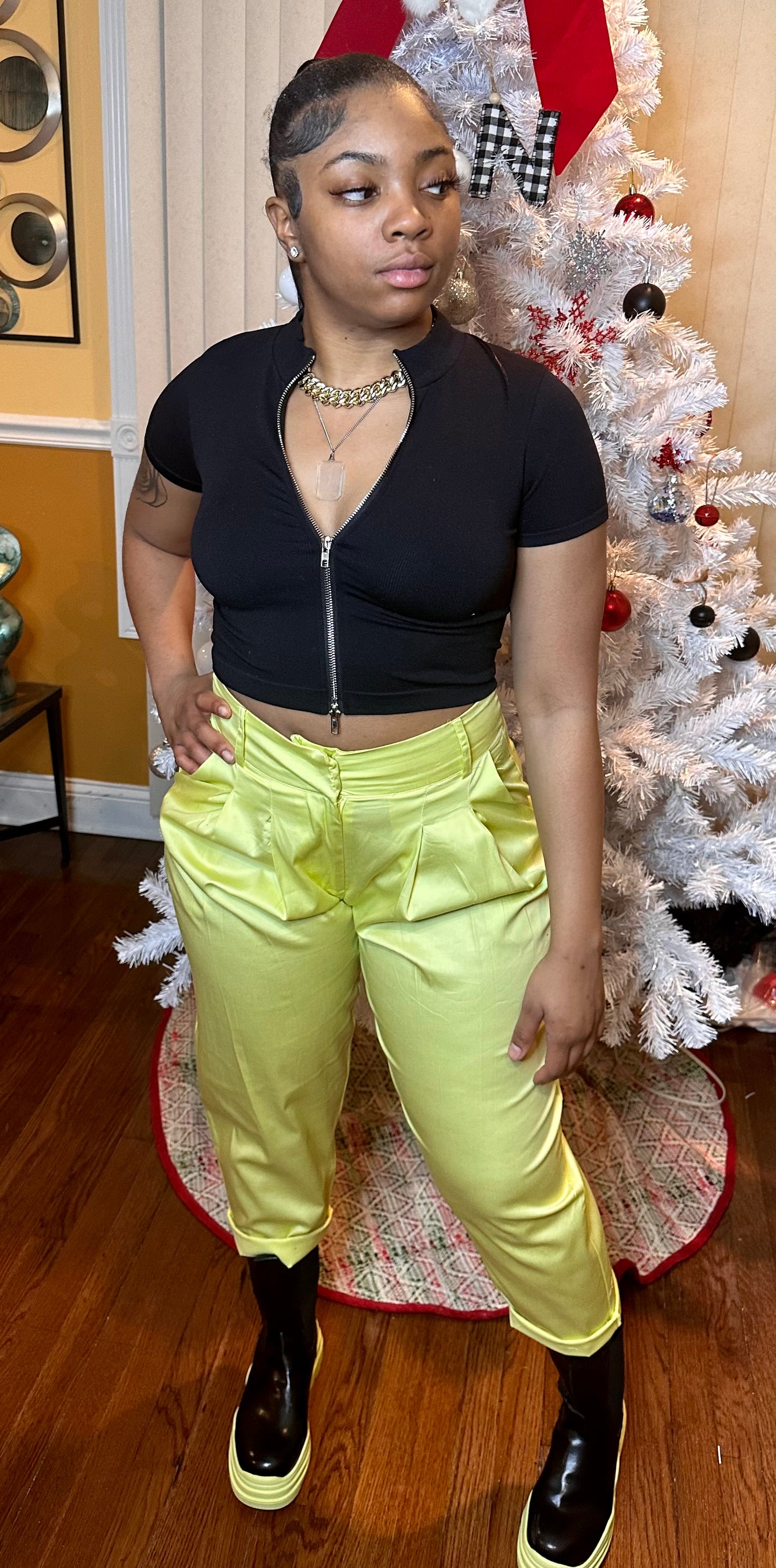 High Waist Limey Green pant