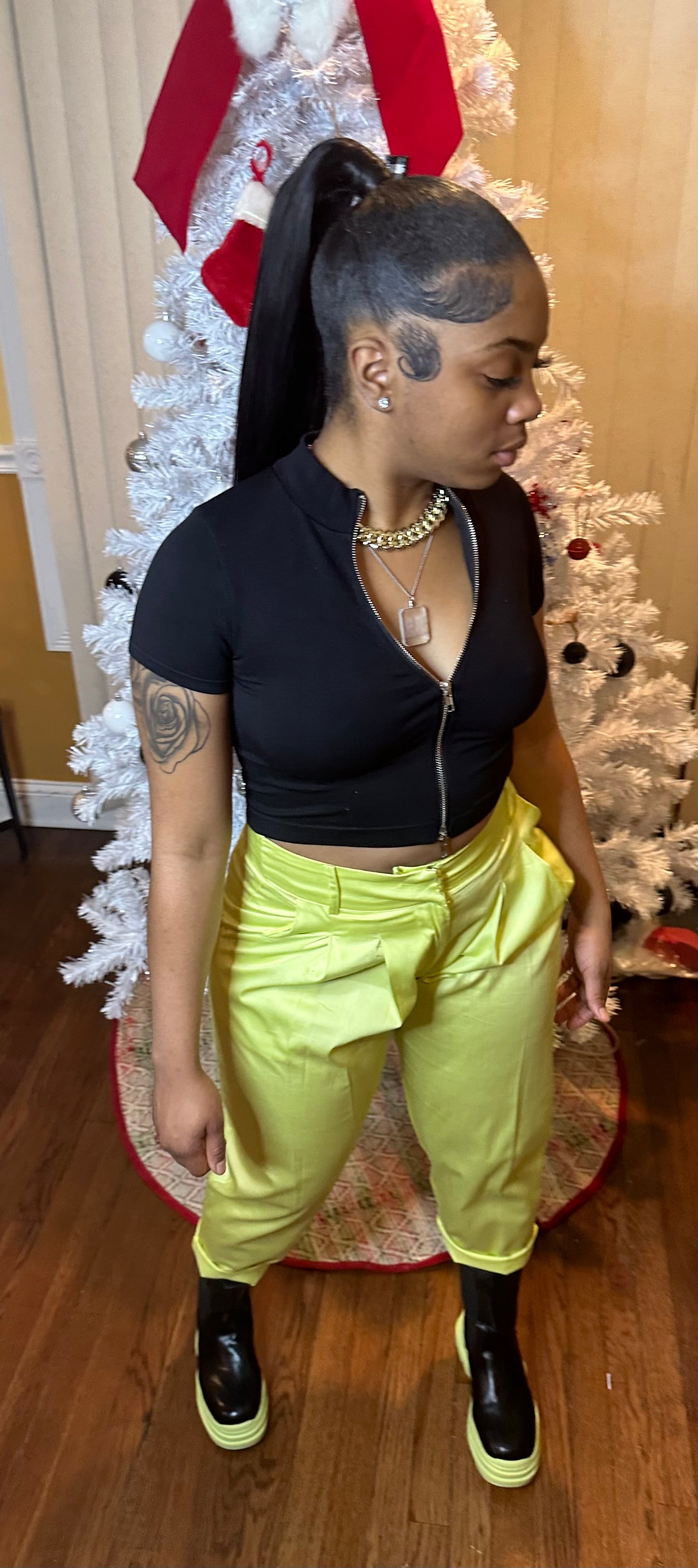 High Waist Limey Green pant