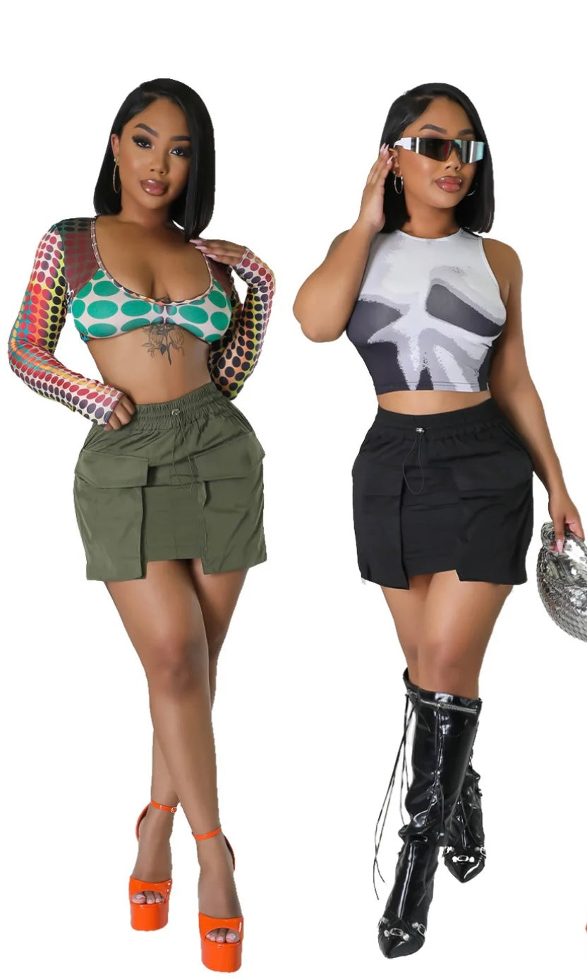 Cargo mini skirt